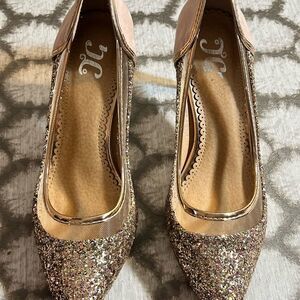 Gold and Silver Heels with Glittery Sparkle